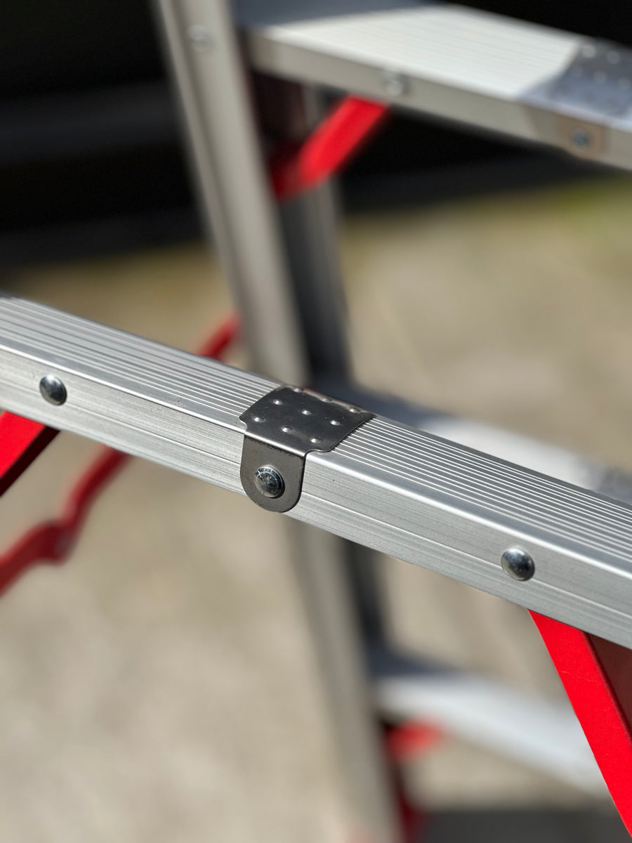Escalera telescópica FLD-120 de aluminio, 3 escalones, plegable