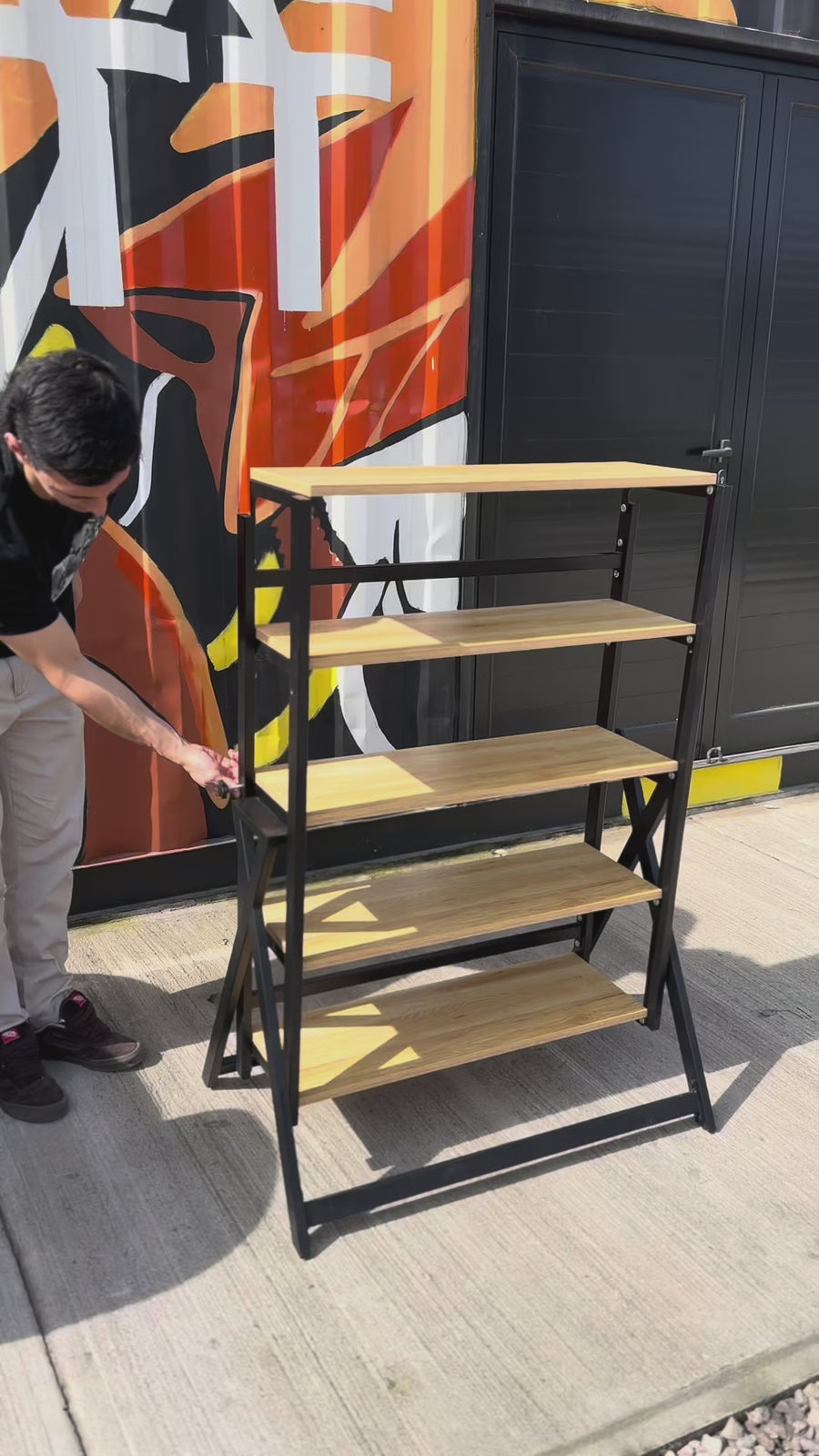 Mesa estante 2 en 1 — mesa convertible en estantería